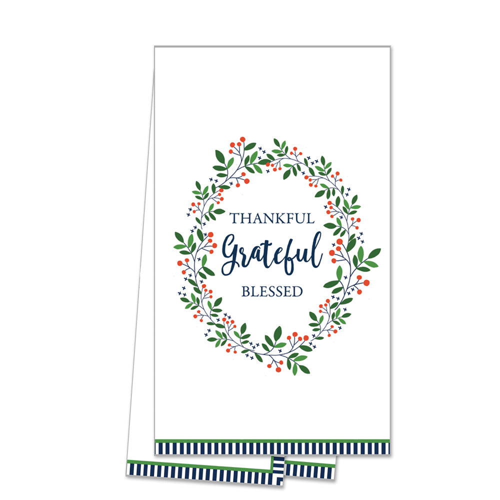WH Hostess Cotton Tea Towel | Grateful Thankful