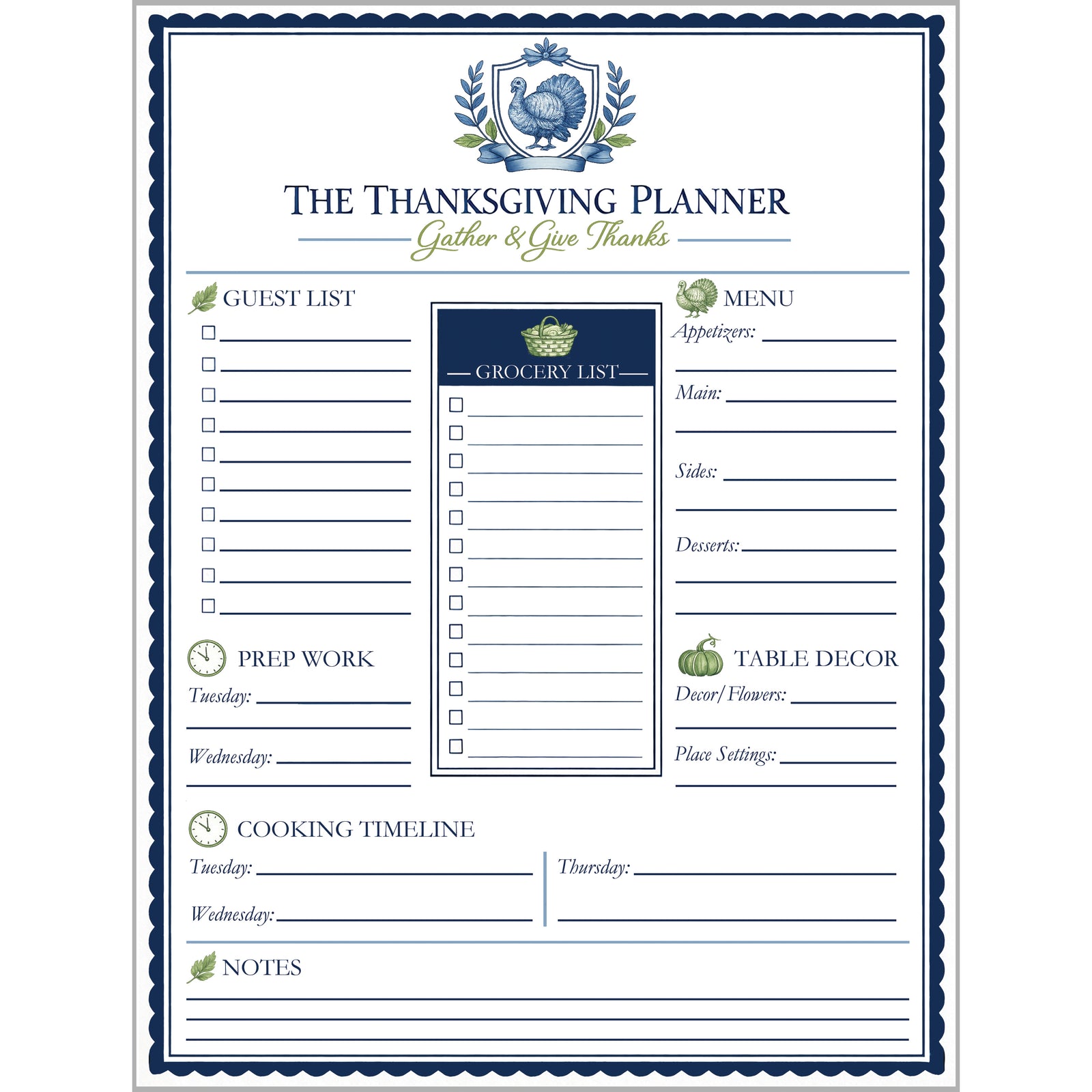 Stock Shoppe: Thanksgiving Planner Notepad