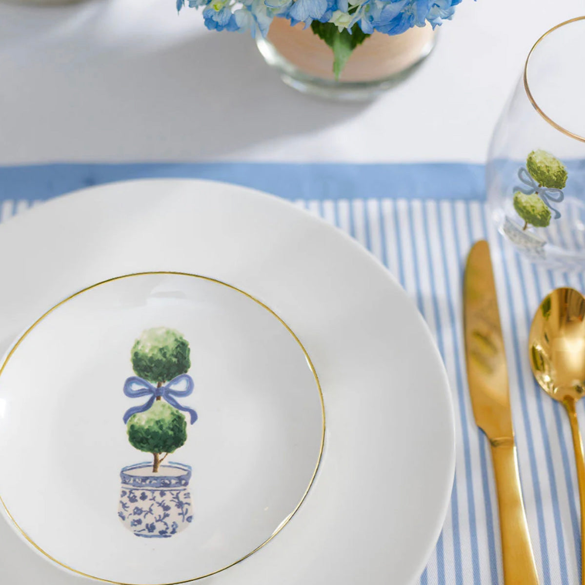 Topiary Appetizer or Dessert Plates | Set of 4