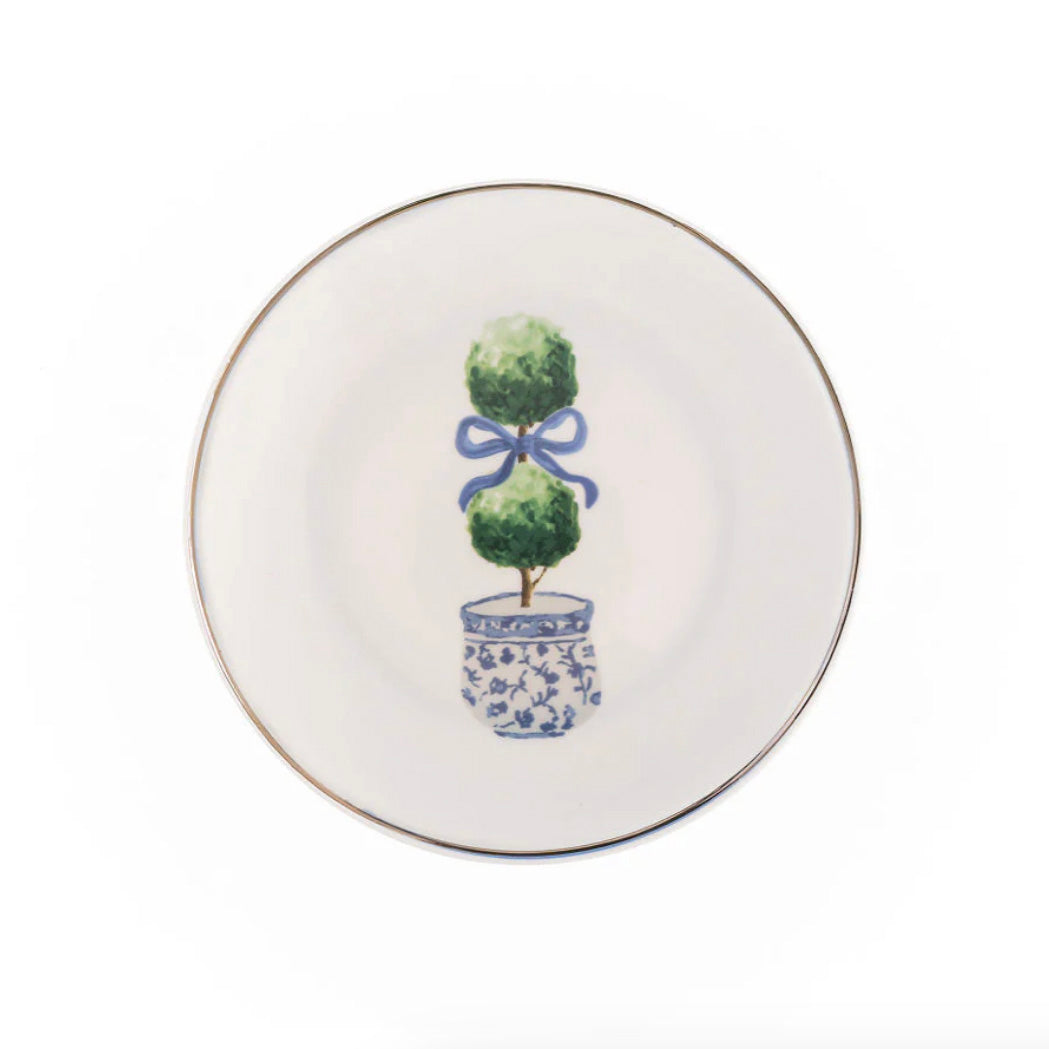 Topiary Appetizer or Dessert Plates | Set of 4