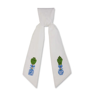 Boxwood Topiary Wreath Sash