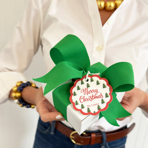 Christmas Tree Farm Scalloped Personalized Gift Tags