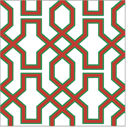 In Stock Continuous Roll Gift Wrap | Red + Green Trellis