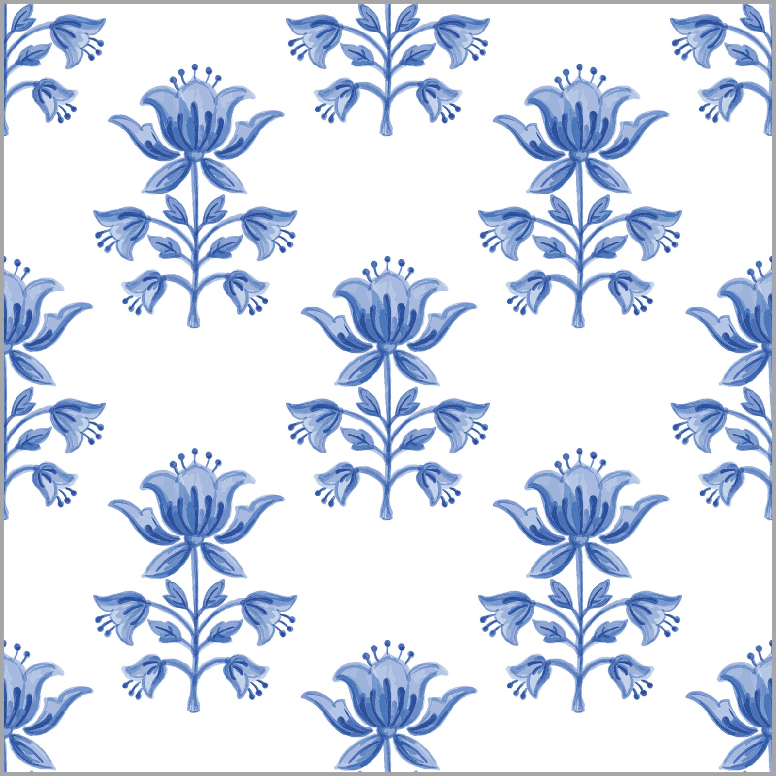 In Stock Continuous Roll Gift Wrap | Tulip Block Print