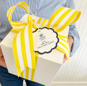 Tulip Block Print Scalloped Personalized Gift Tags