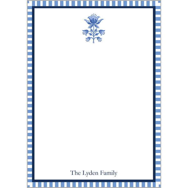 Tulip Block Print Icon Personalized Notepad - WH Hostess Social Stationery