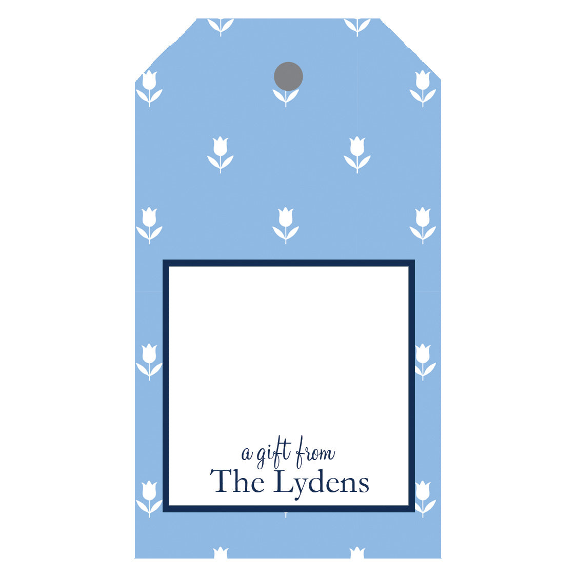 Tulip Silhouette Personalized Gift Tags | Blue