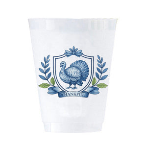 Thankful Turkey Crest Shatterproof Cups | Set of 8