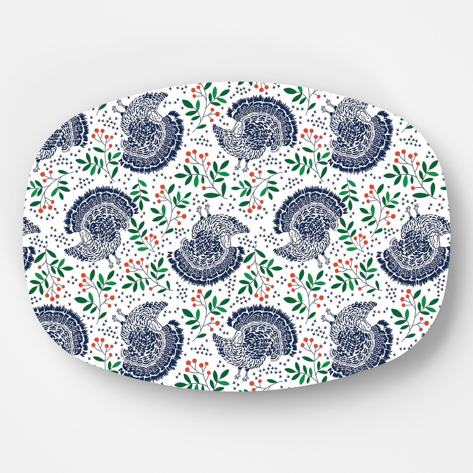 In Stock WH Serving Platter | Turkey Toile