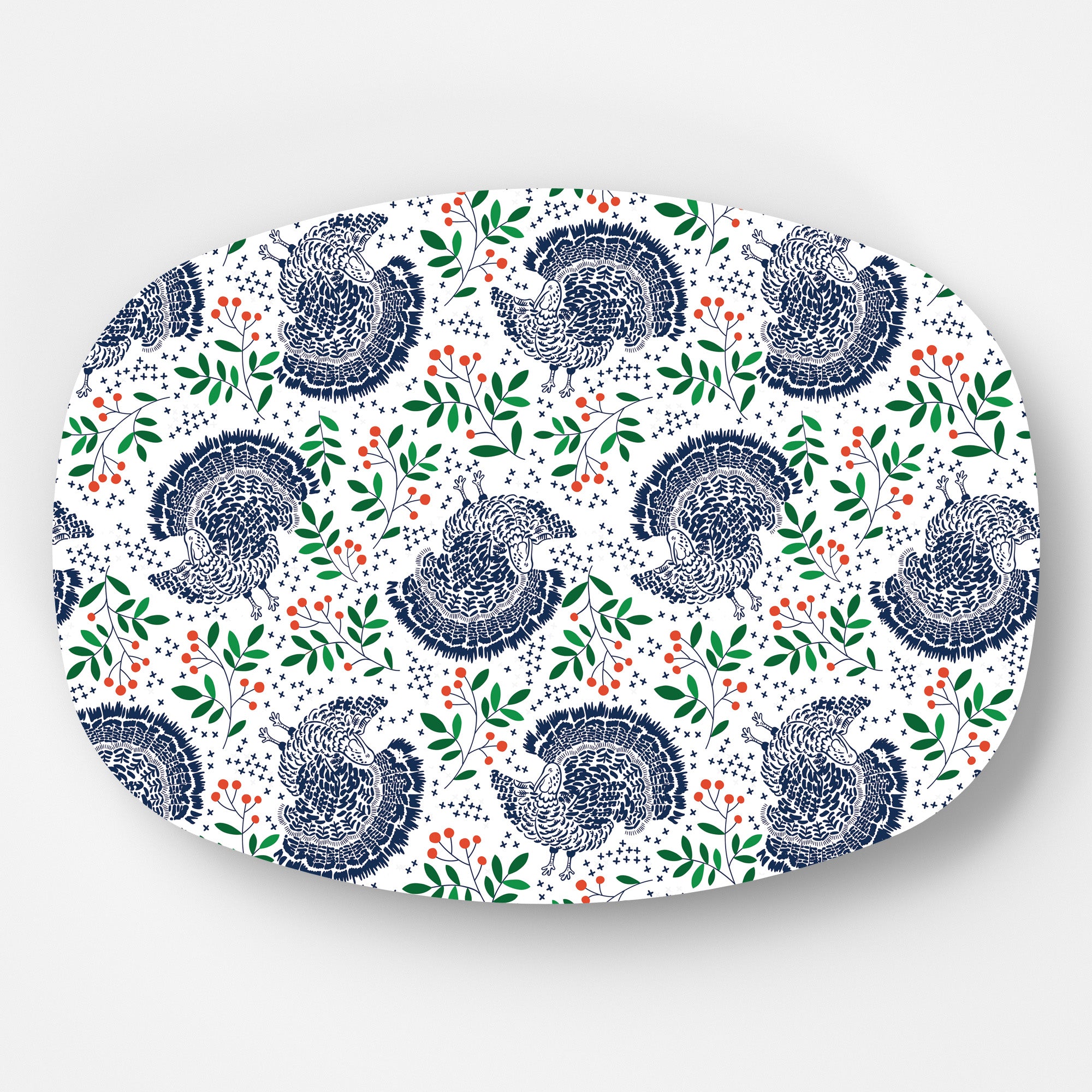 In Stock WH Serving Platter | Turkey Toile