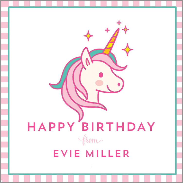 Unicorn Personalized Gift Sticker | Set of 24