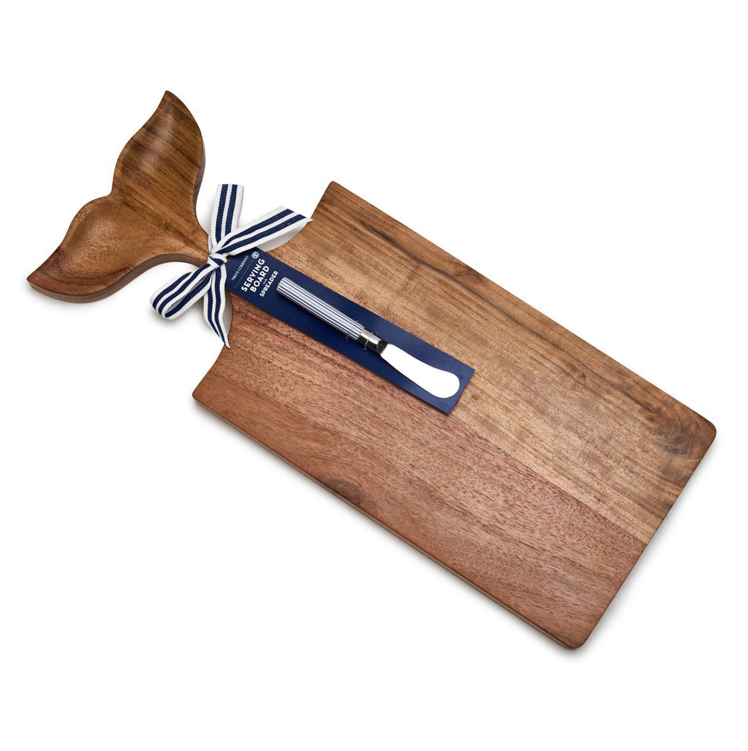 Whale Wood Serving Board with Spreader
