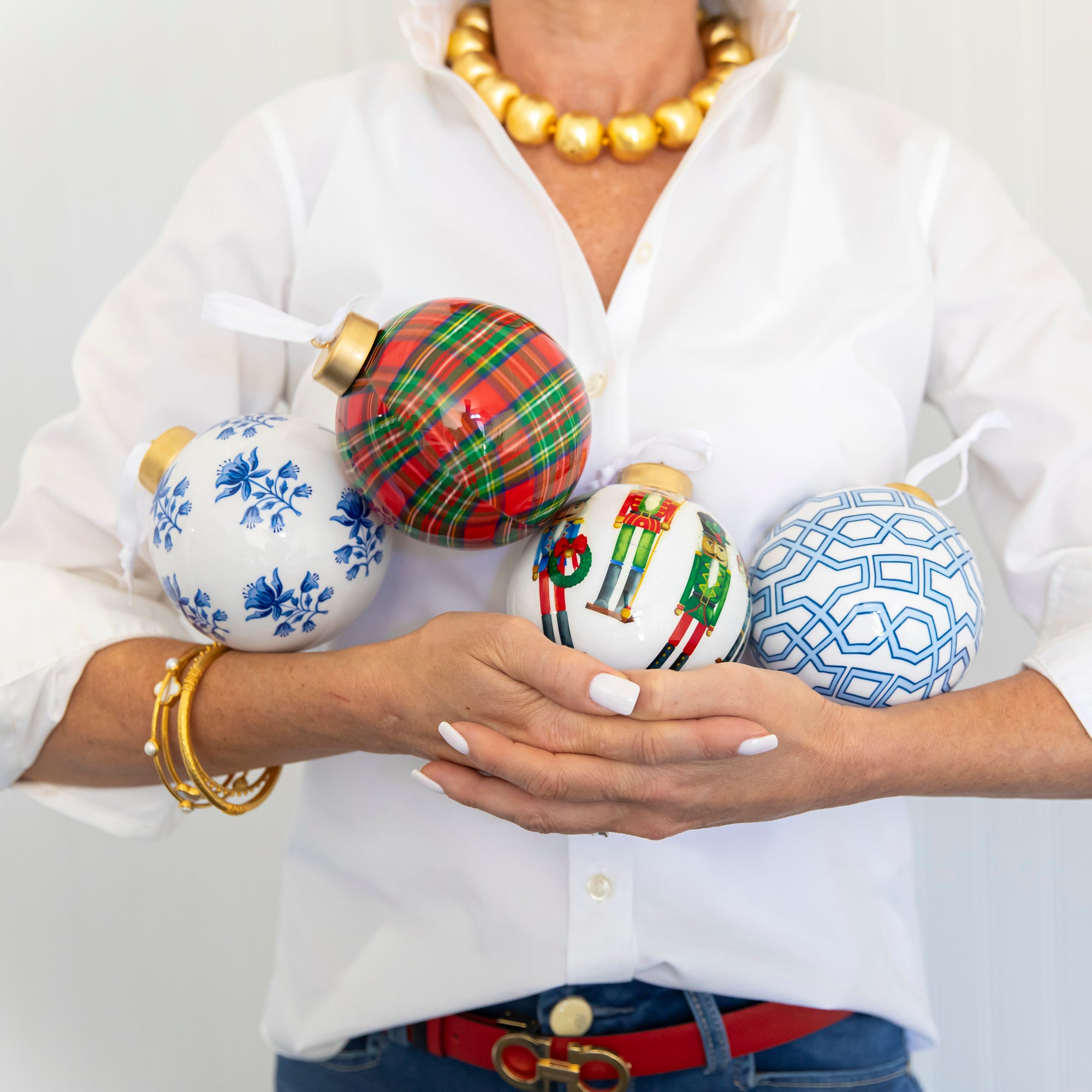 WH Hostess Enameled Ball Ornament | WH Nutcrackers