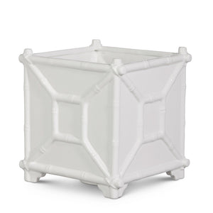 White Ceramic Bamboo Planter