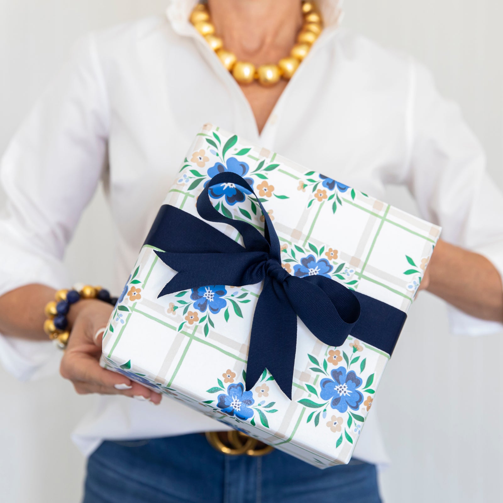 Continuous Roll Gift Wrap | Windowpane Floral