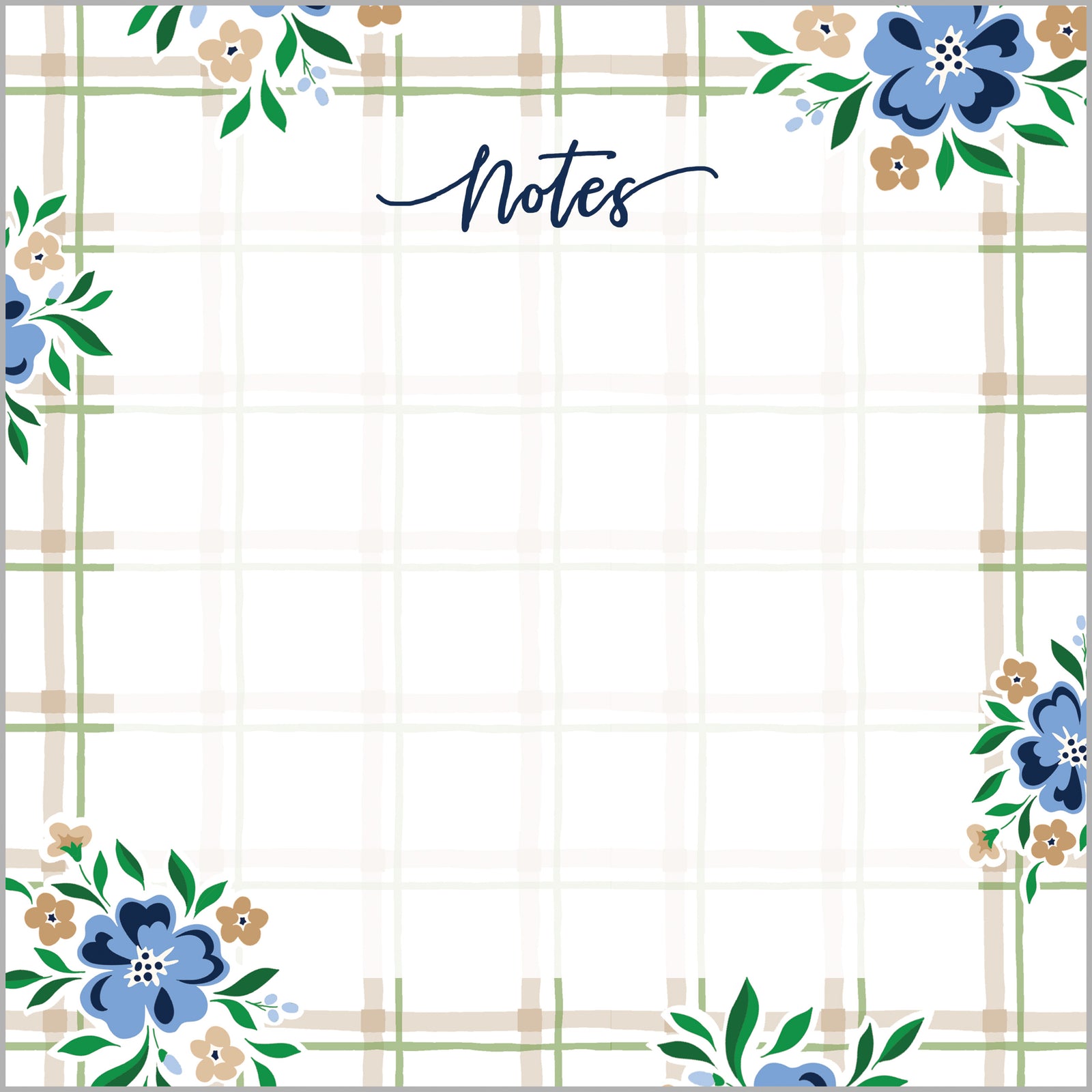 In Stock 8.5x8.5 SLAB Stock Notepad | Windowpane Floral