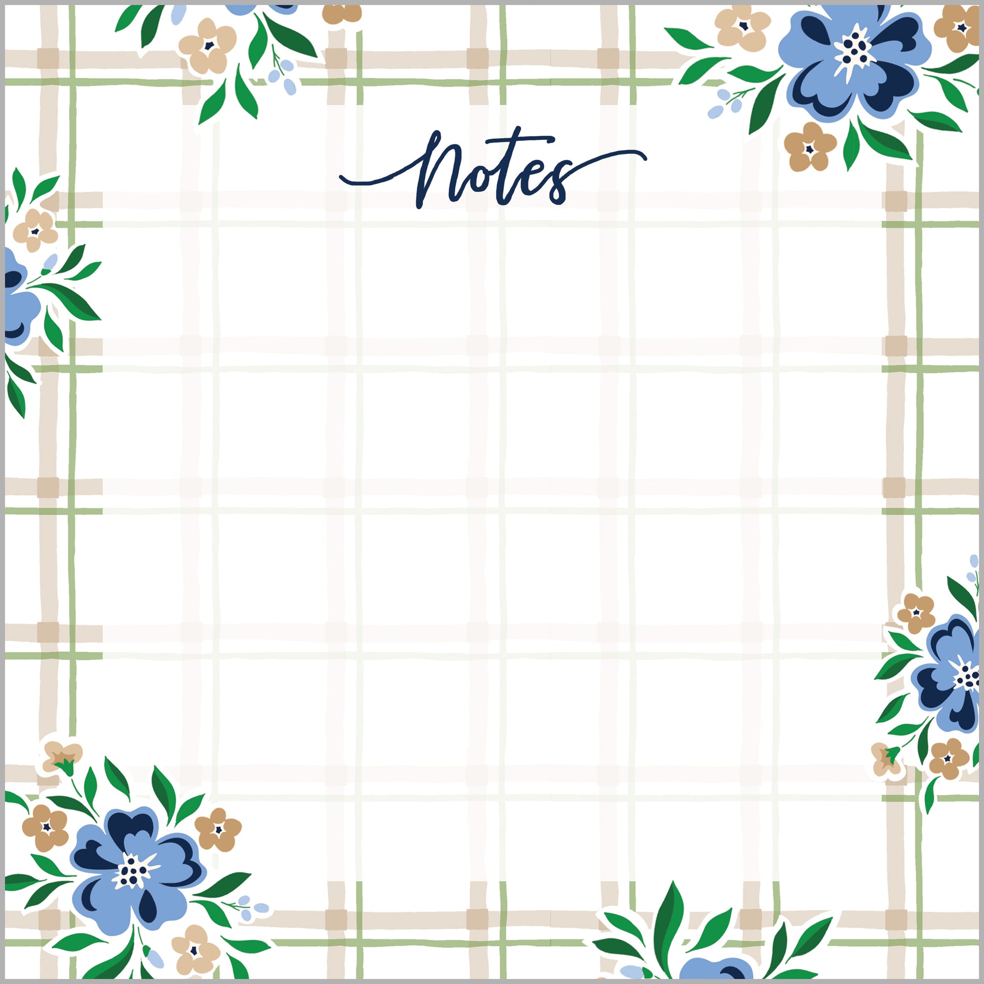 In Stock 8.5x8.5 SLAB Stock Notepad | Windowpane Floral