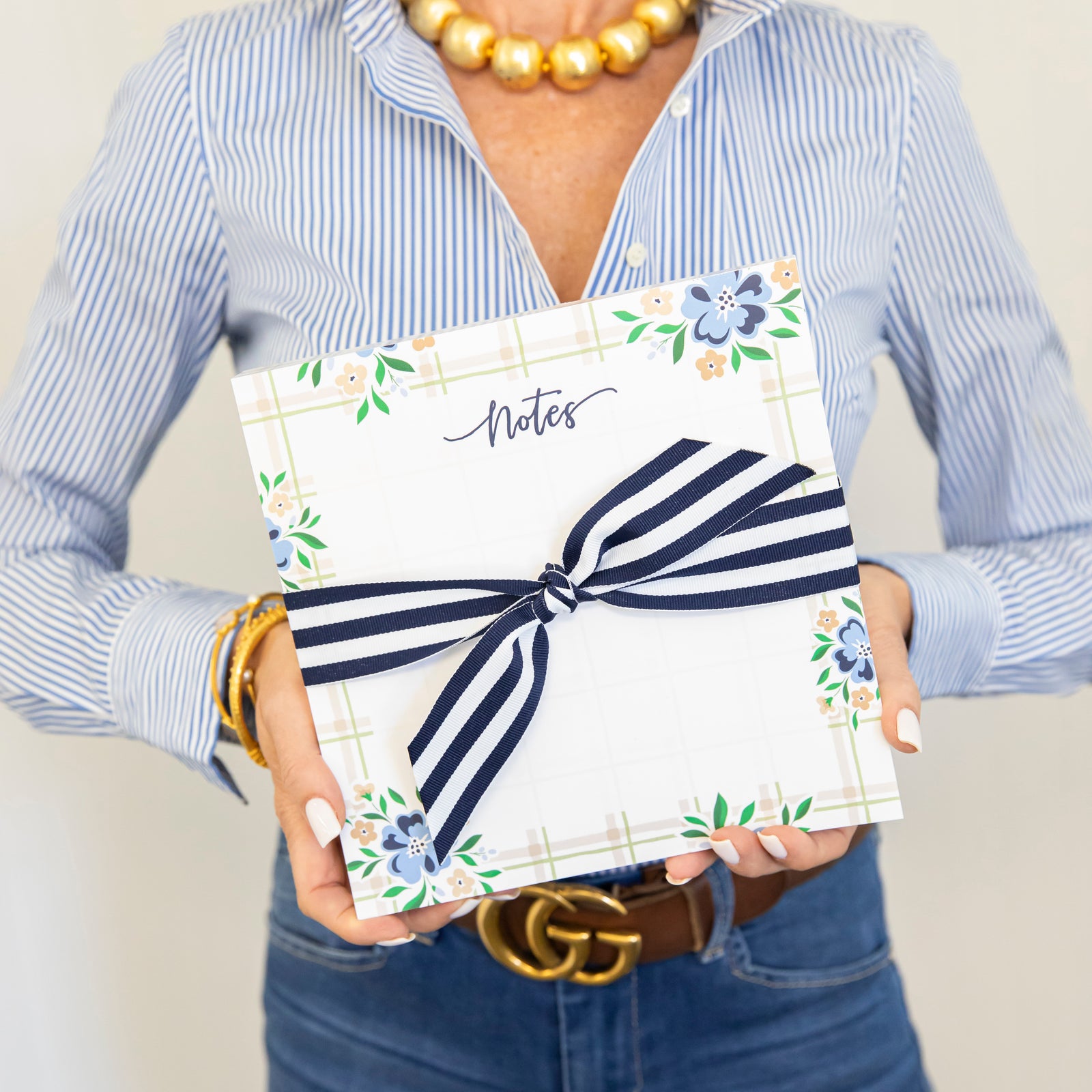 8.5x8.5 SLAB Stock Notepad | Windowpane Floral