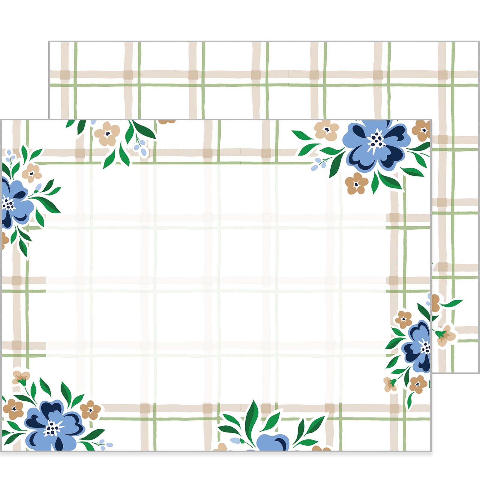 In Stock Flat Notecard Set of 10 | Windowpane Floral