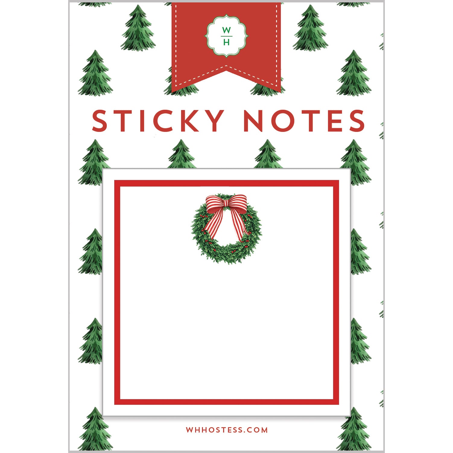 Christmas Wreath Sticky Notes – 50 Sheets