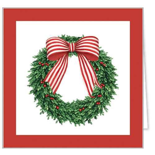 In Stock Gift Enclosure Cards + Envelopes | Wreath with Striped Bow