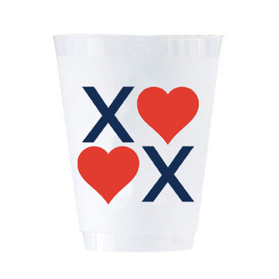 In Stock Valentine's Day XOXO Shatterproof Cups | Set of 8