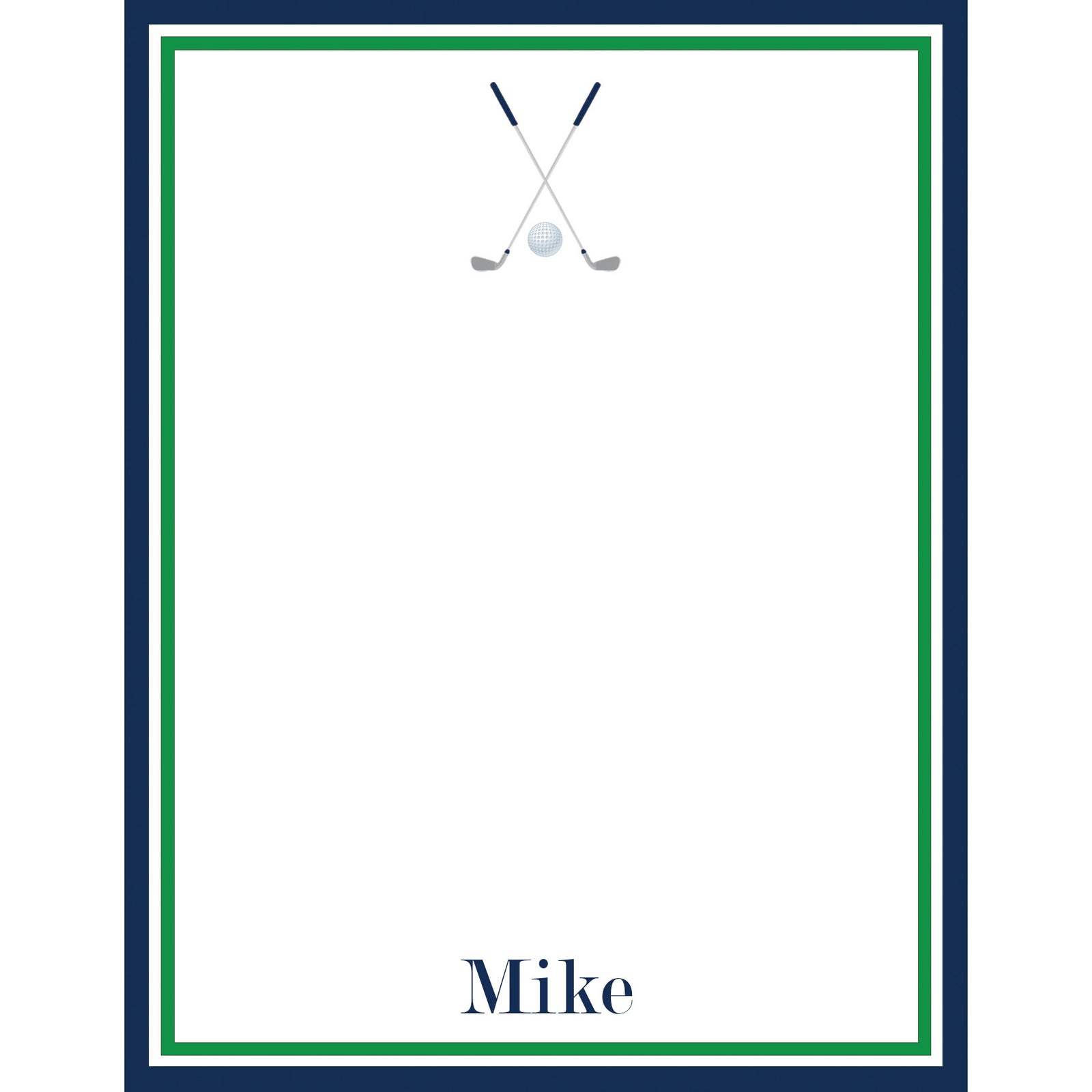 Golf Clubs Personalized Notepad
