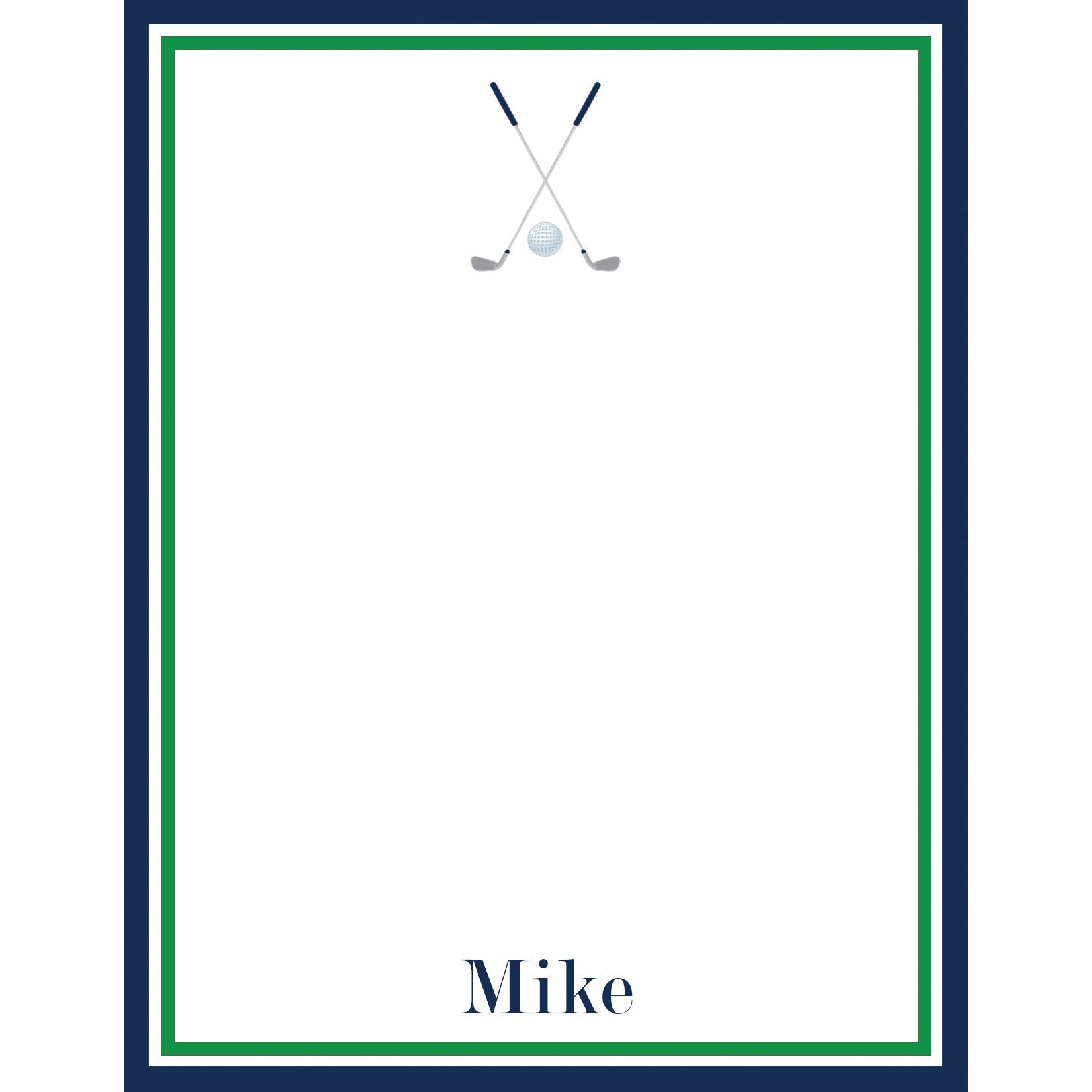 Golf Clubs Personalized Notepad