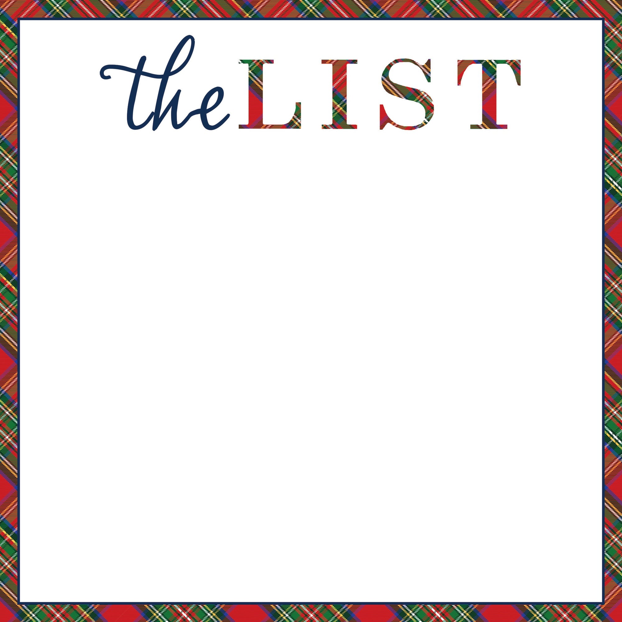 Stock Shoppe: 8.5x8.5 SLAB Stock Notepad | Tartan "The List"