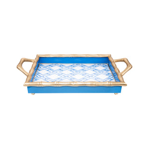 SALE!! WH x Jaye's Studio Blue Bamboo Trellis Mai Tray