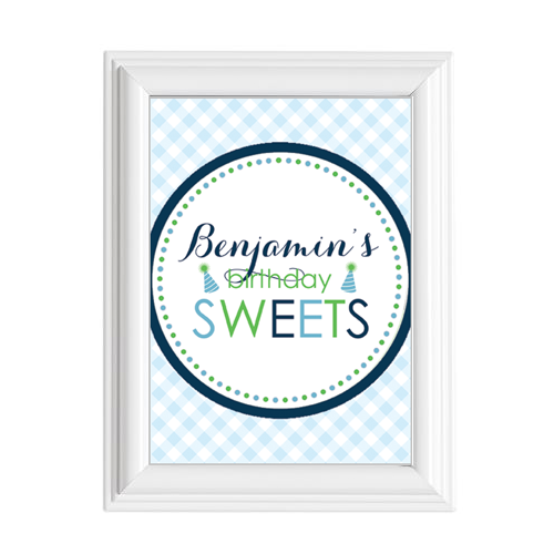 Classic Birthday Boy & Balloons 5"x7" Sign