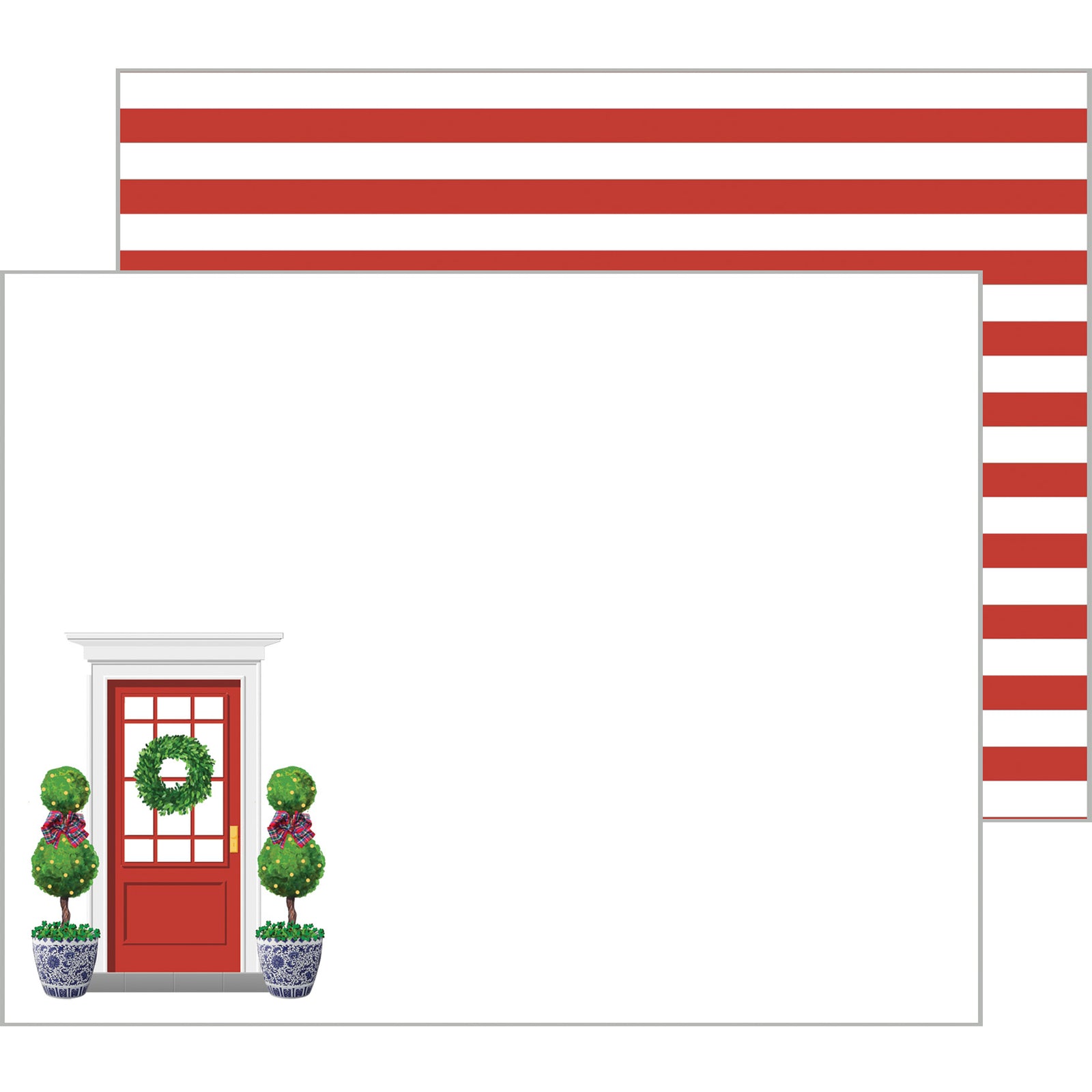 In Stock Flat Notecard Set of 10 | Christmas Front Door