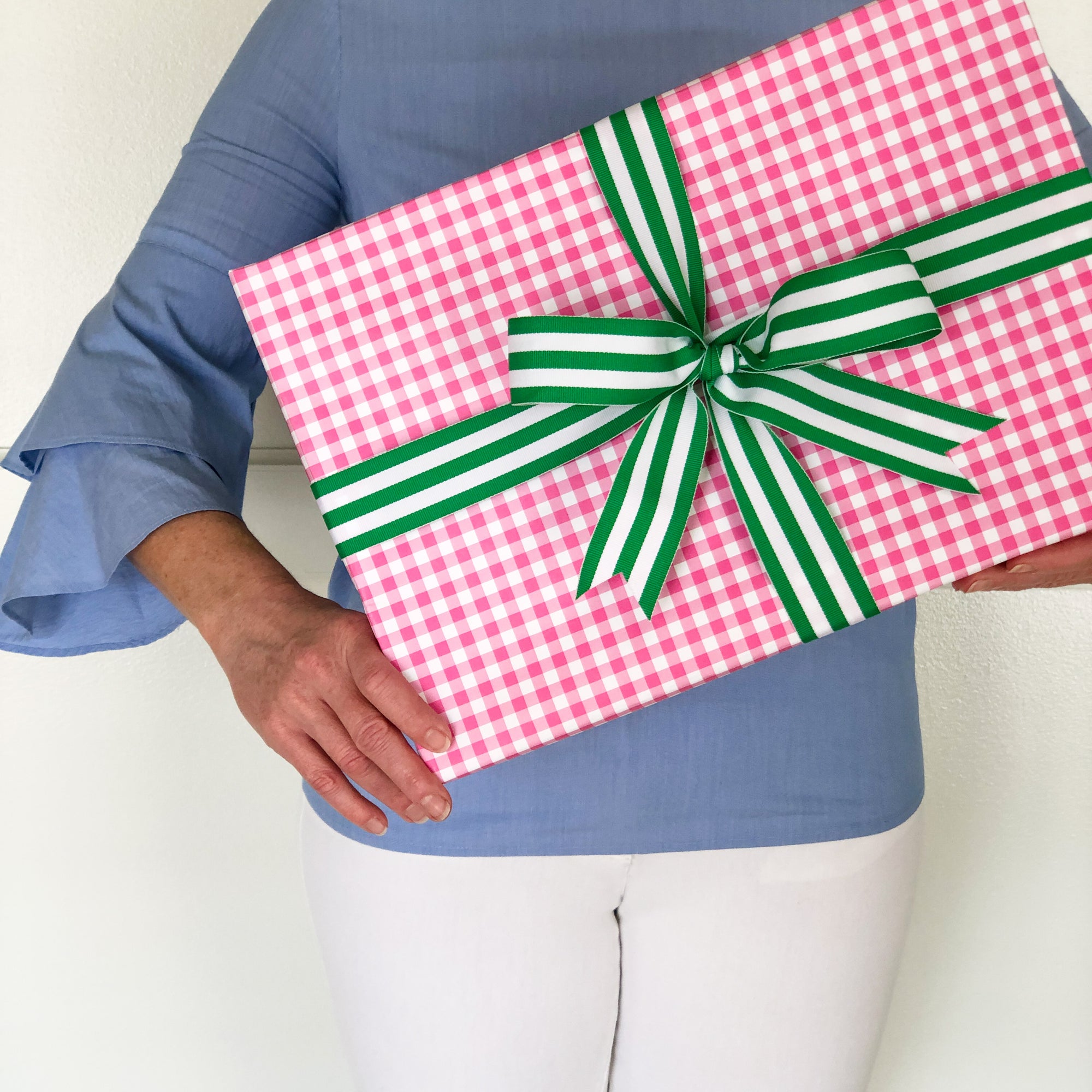 Gingham Check Gift Wrap Sheets | Pink