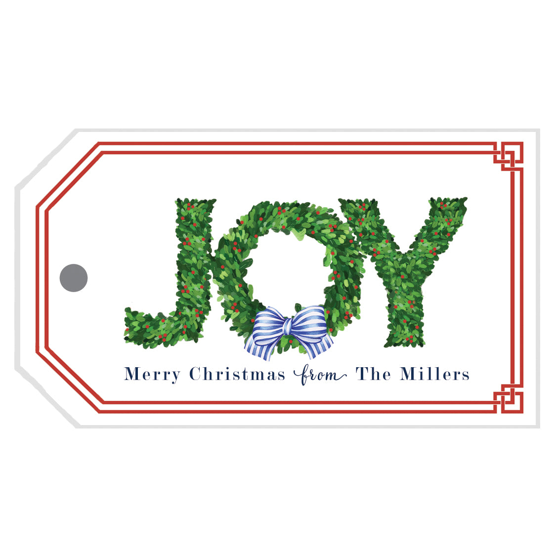 Wholesale JOY Boxwood Personalized Christmas Gift Tags