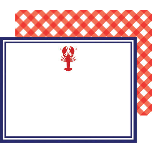 In Stock Flat Notecard Set of 10 | Lobster