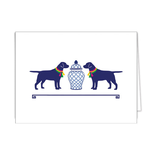In Stock Folded Notecard Set of 10 | Geometric Ginger Jar + Dogs