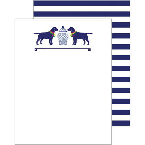 In Stock Flat Notecard Set of 10 | Geometric Ginger Jar + Dogs