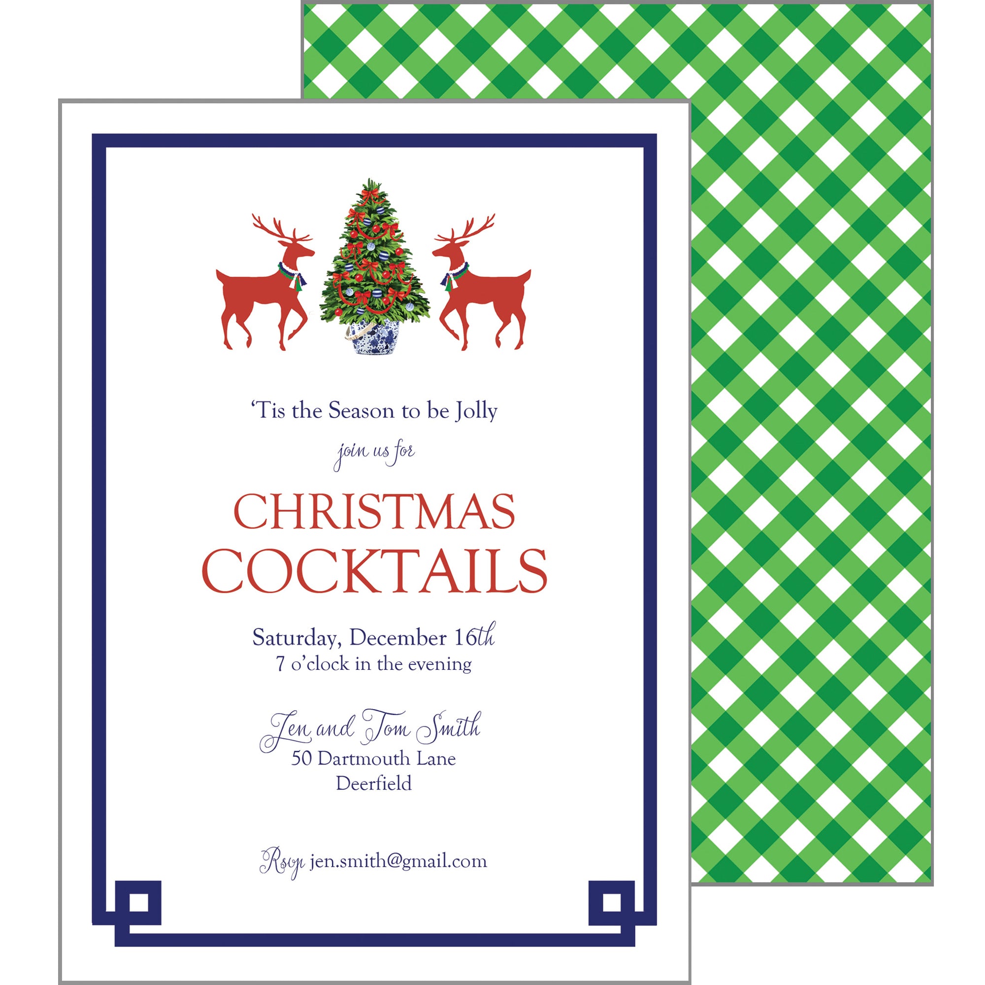 Red Reindeer Games Christmas Party Invitation