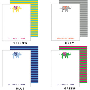 Monogram Elephant Flat Notecard - More Colors