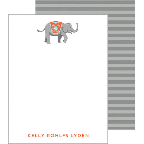 Monogram Elephant Flat Notecard - More Colors