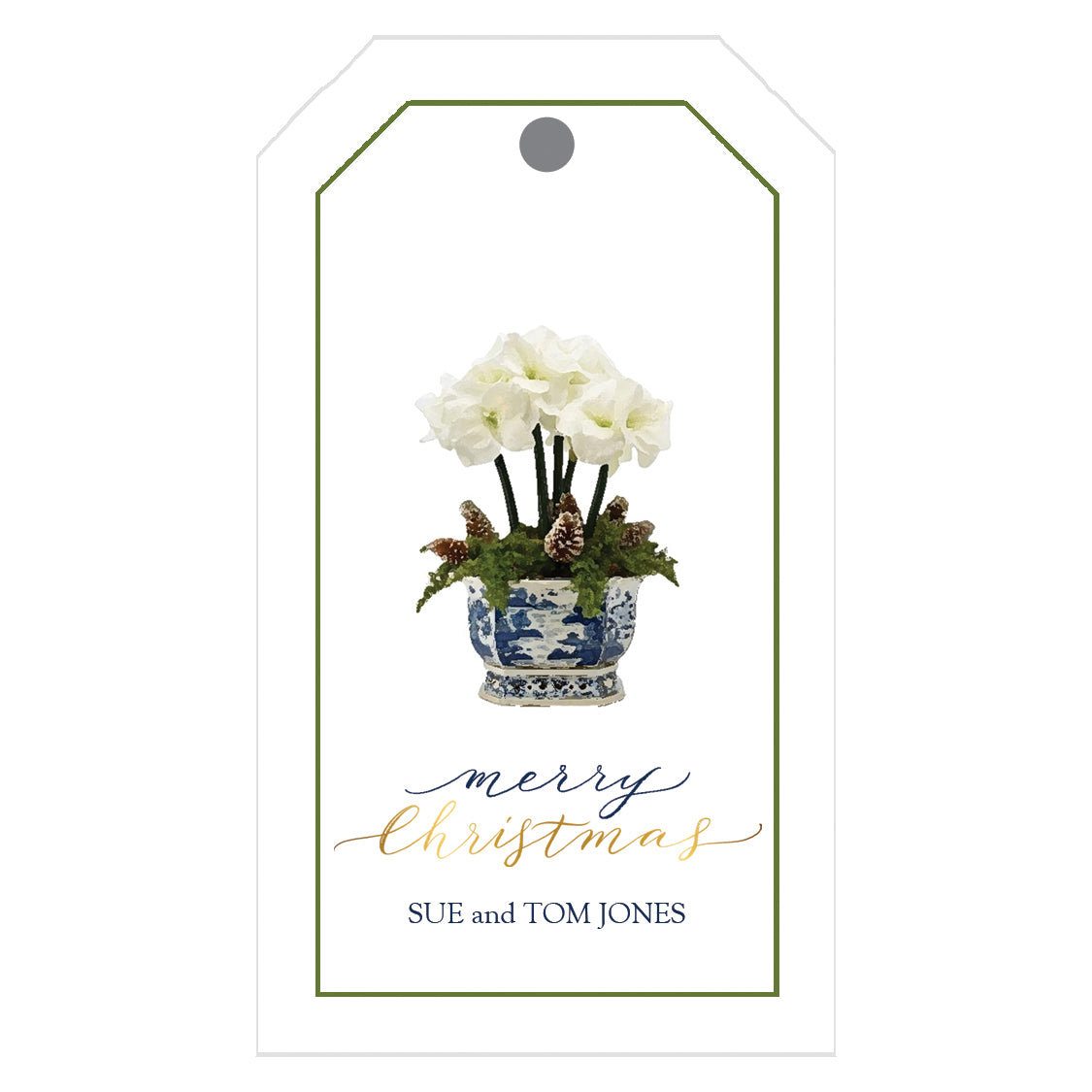 Amaryllis Personalized Christmas Gift Tags