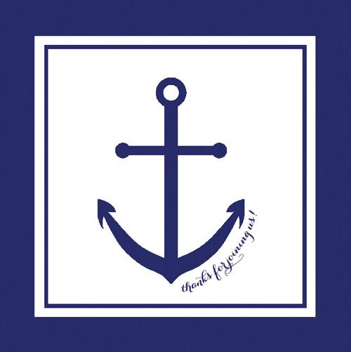 Preppy Anchor Gift Sticker - Set of 24 - Navy Blue Wholesale