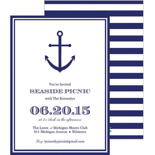 Preppy Anchor Invitation - Navy Blue Wholesale