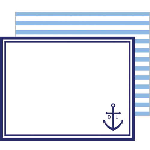 Preppy Anchor Baby Personalized Flat Notecards