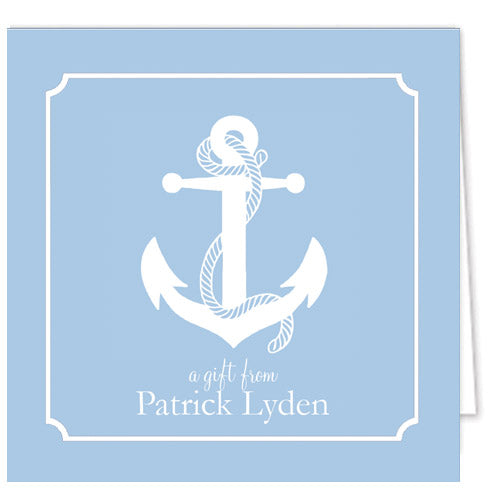 Blue Anchor Personalized Enclosure Cards + Envelopes