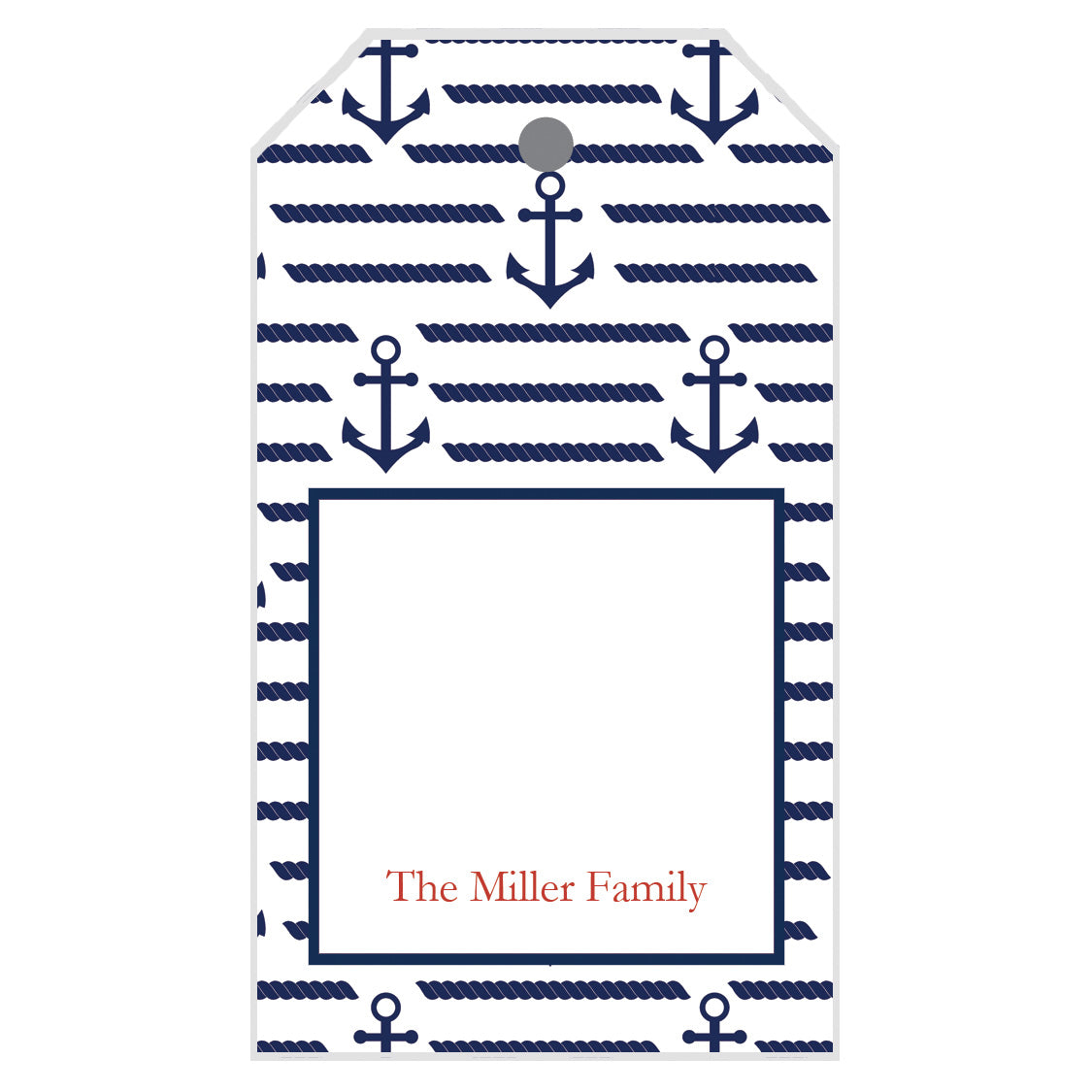 Anchor Stripe Print Personalized Gift Tags - WH Hostess Social Stationery for Blank Free Printable Customizable Gift Tags