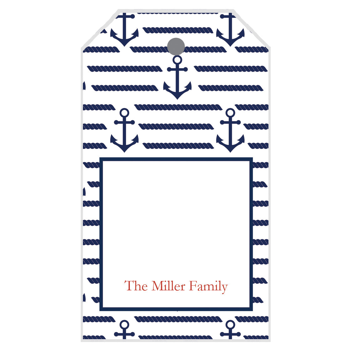 Anchor Stripe Print Personalized Gift Tags