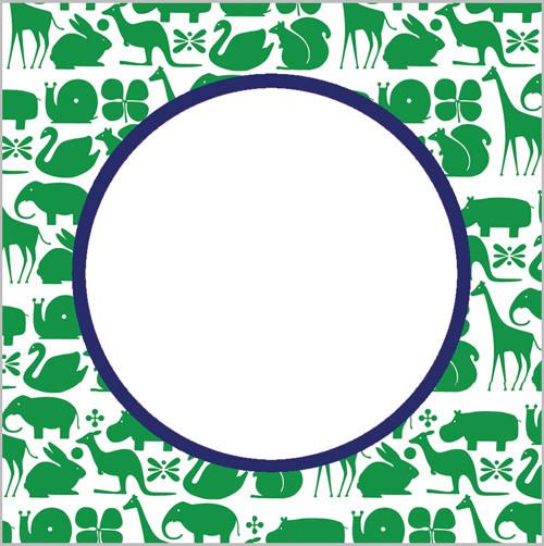 Preppy Animals Gift Sticker - Set of 24 - Green Wholesale