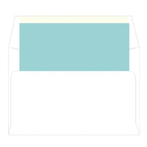 Aqua + Green Greek Key Border A2 Birth Announcement Card Wholesale