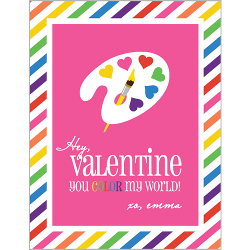 Colorful Art Palette Valentines for Kids